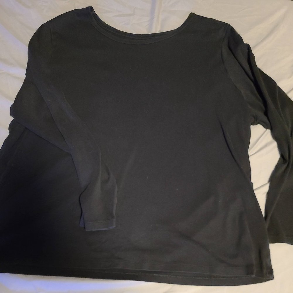 St. John's Bay long sleeve shirt, black 3x